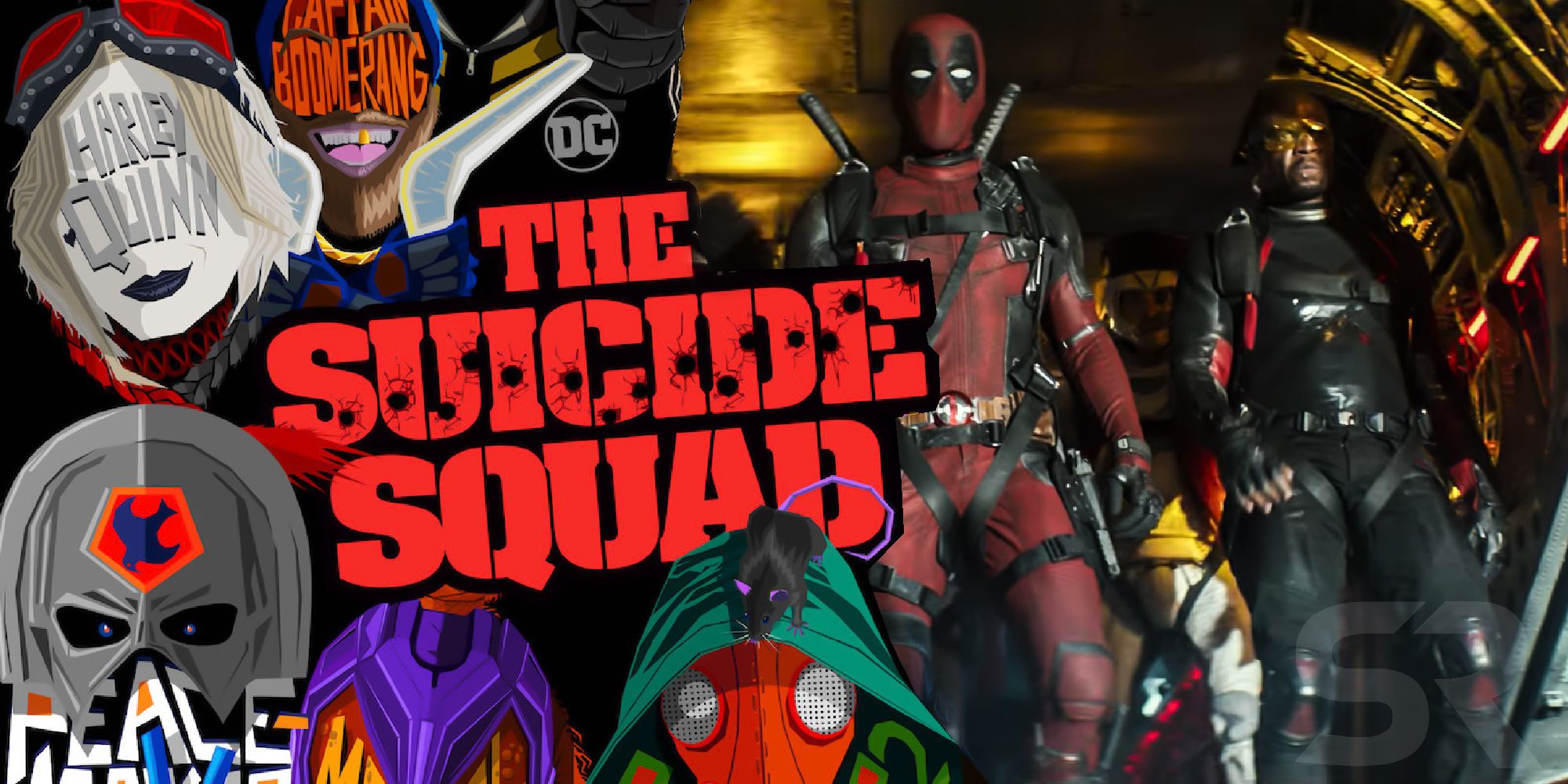 Suicide Squad poster and Ryan reynolds and Terry Cruz in Deadpool 2