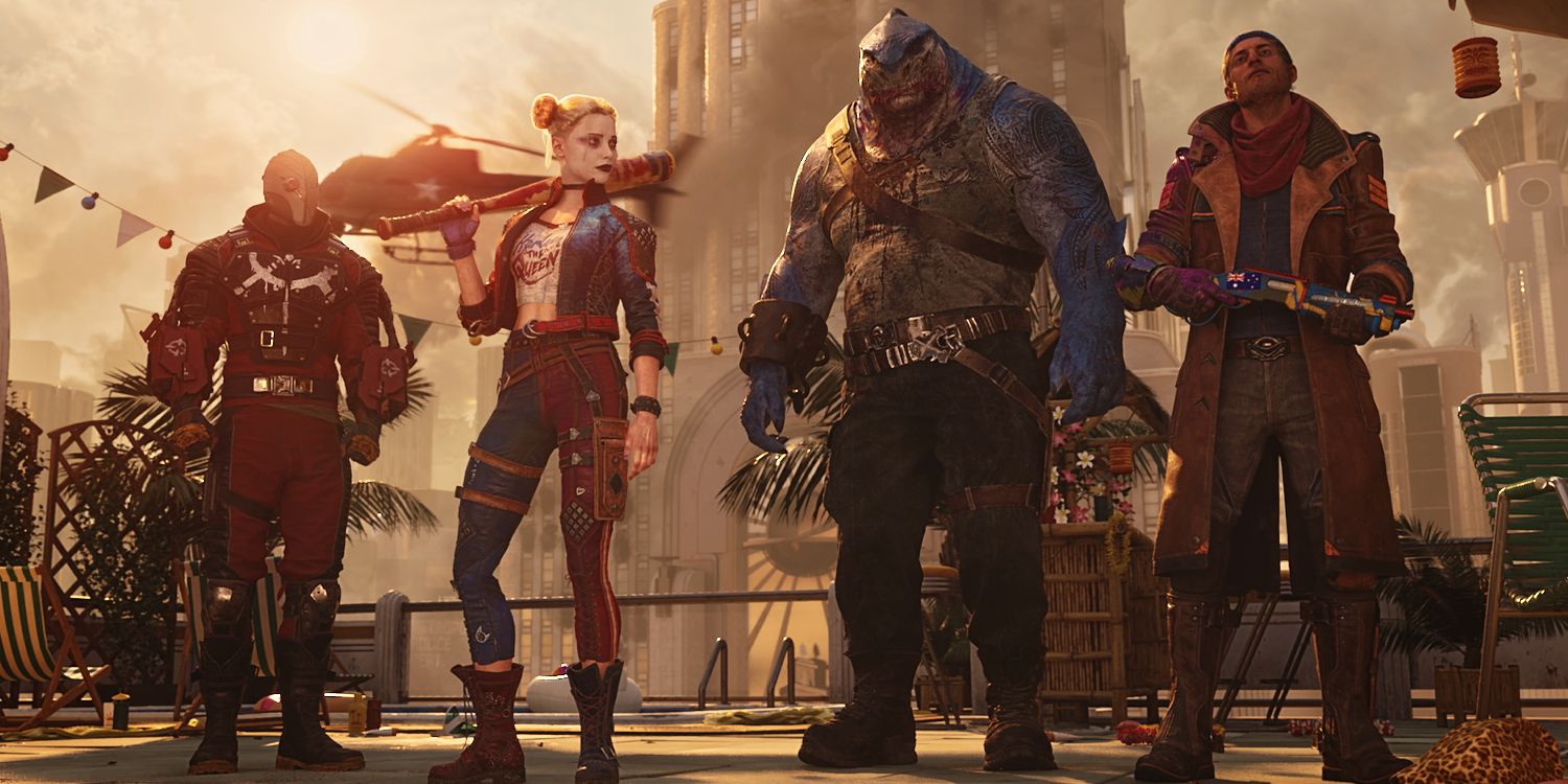 The Suicide Squad posing on a rooftop in Suicide Squad: Kill The Justice League