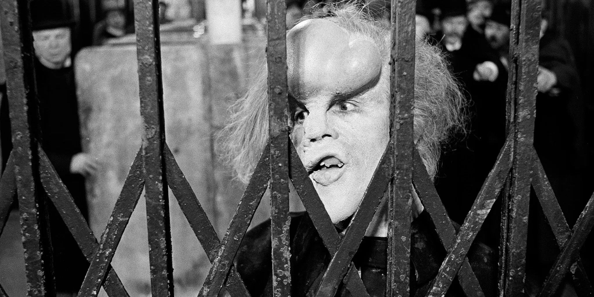 John Merrick behind bars in The Elephant Man