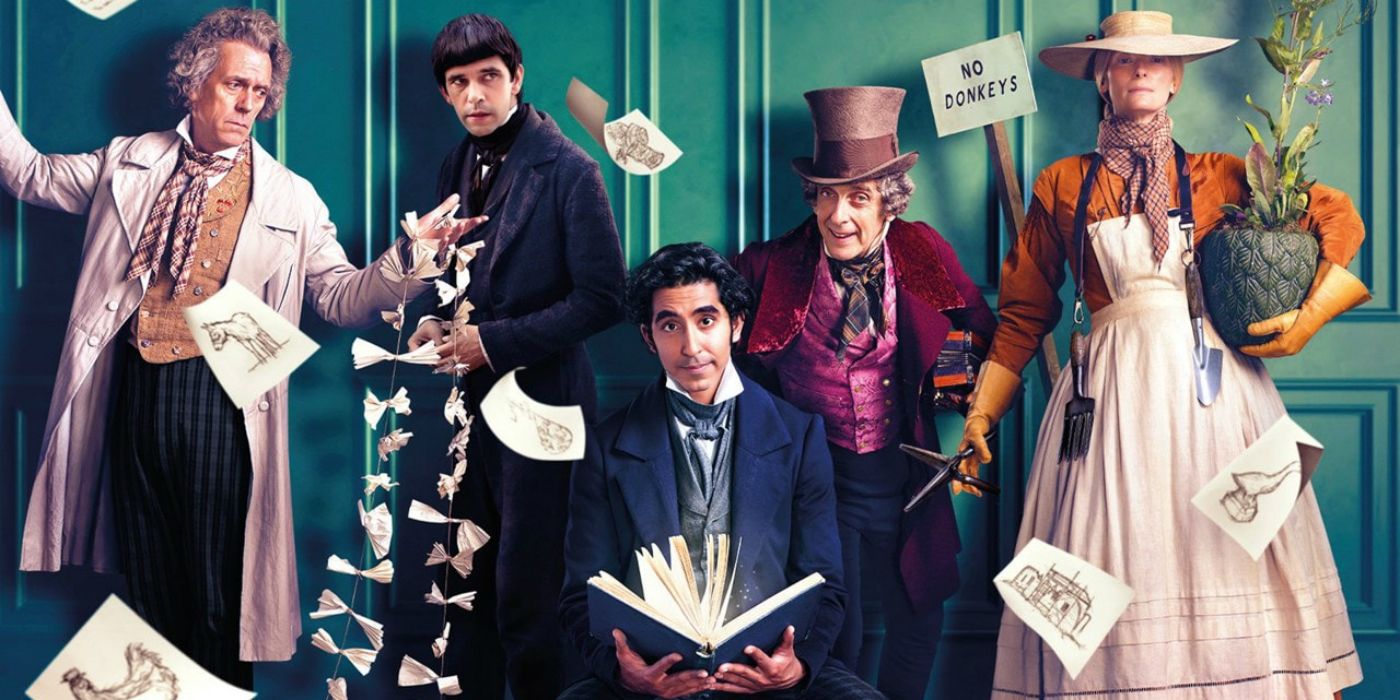 The Personal History of David Copperfield cast including Dev Patel, Tilda Swinton, Peter Capaldi, Ben Whishaw, Hugh Laurie