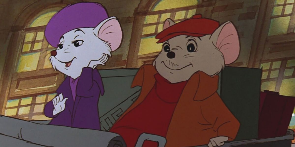 Bernard and Miss Blanca are sitting in The Rescuers.
