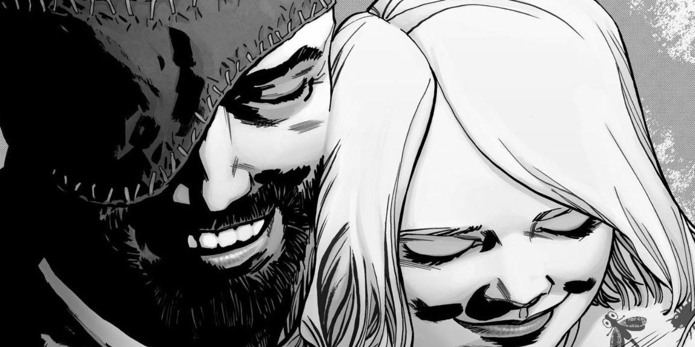 Carl reading to his daughter Andrea in The Walking Dead comics.