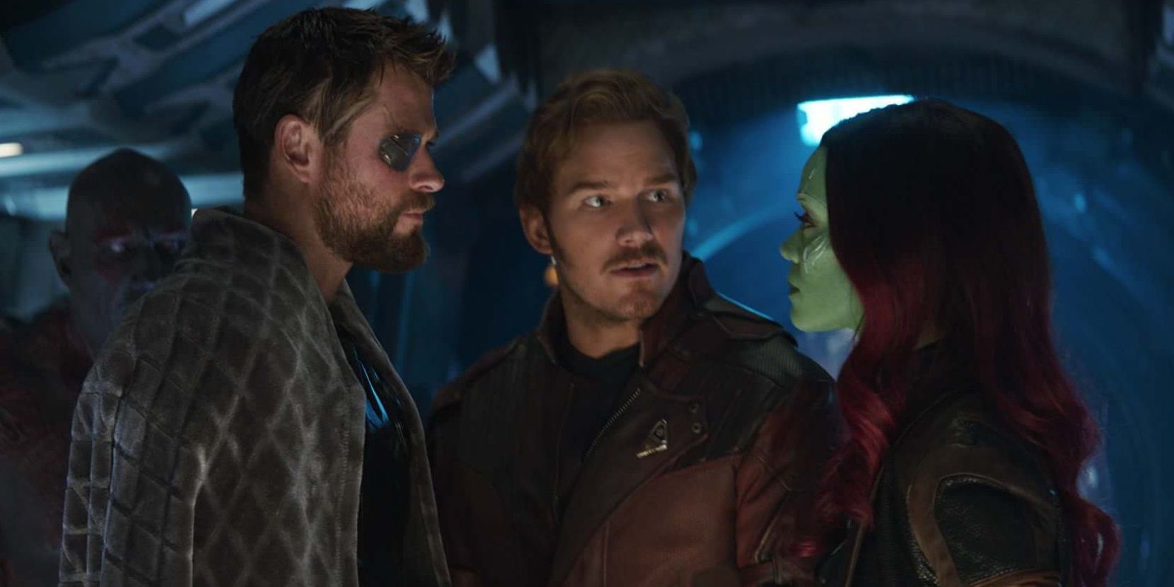 Thor, Quill, and Gamora in Avengers Infinity War