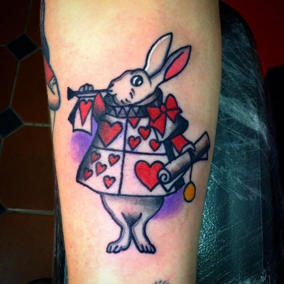 alice in wonderland white rabbit tattoo