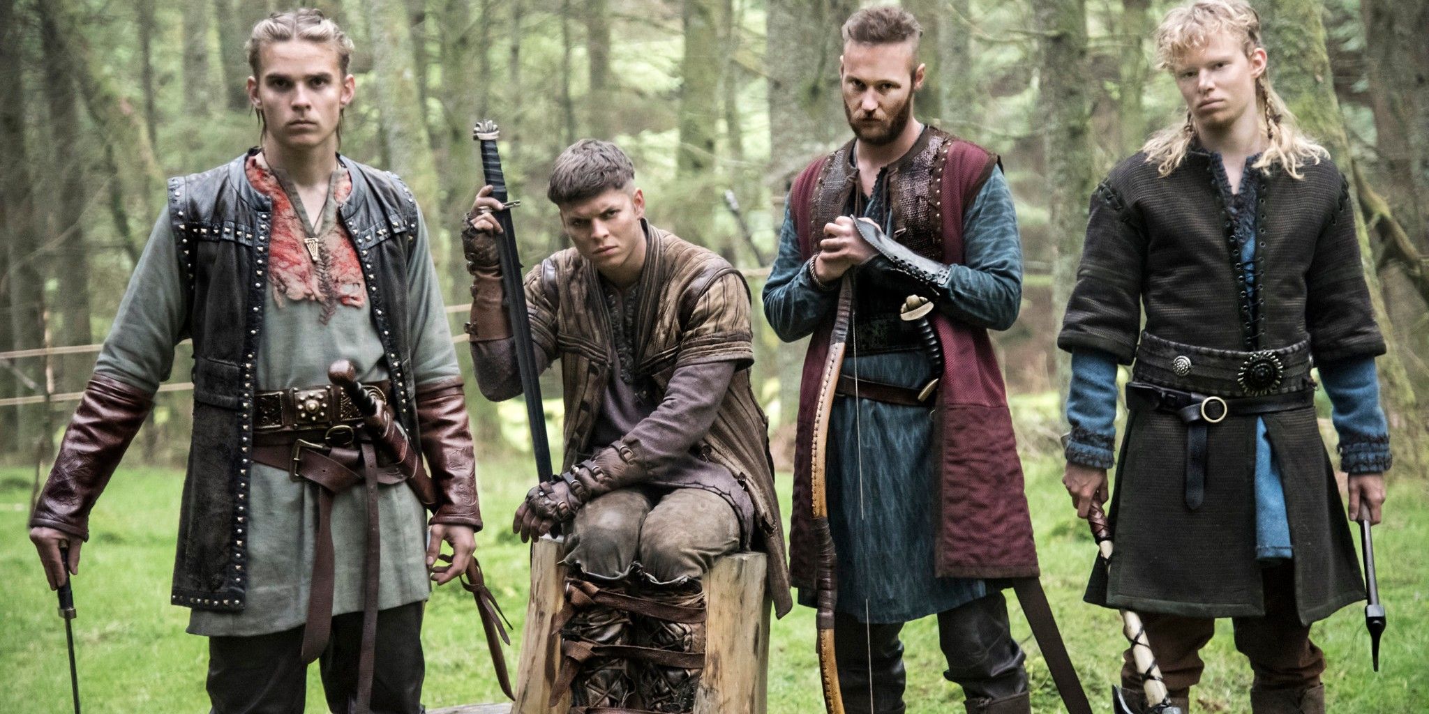 Sons of Ragnar in a field in Vikings