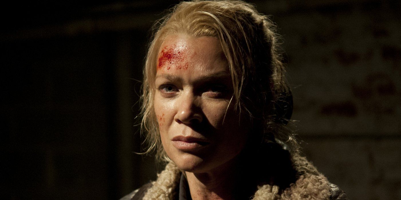 Andrea with blood on her head from The Walking Dead.