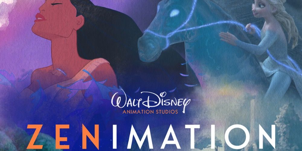 Pocahontas seen over the Zenimation logo