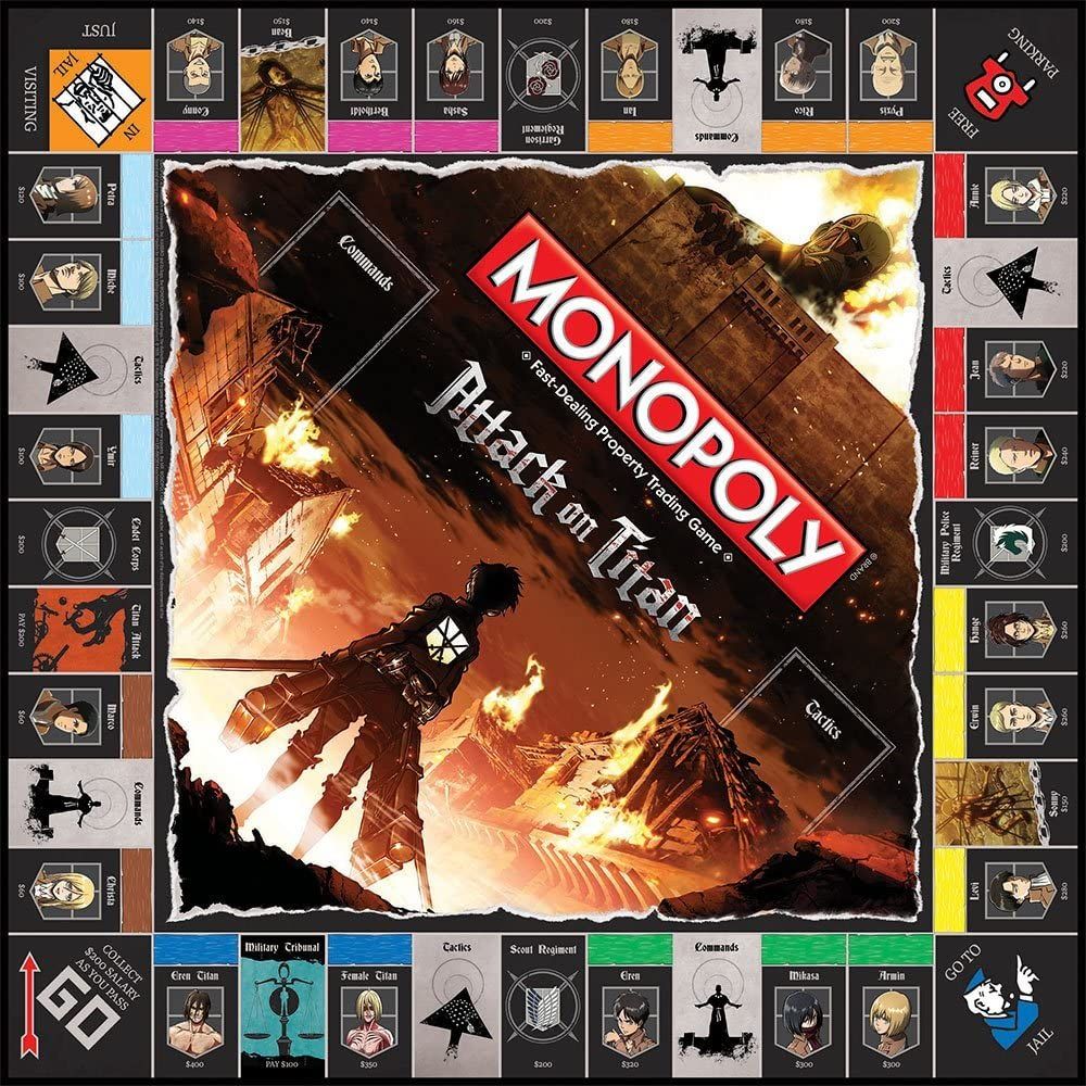 attack on titan monopoly board