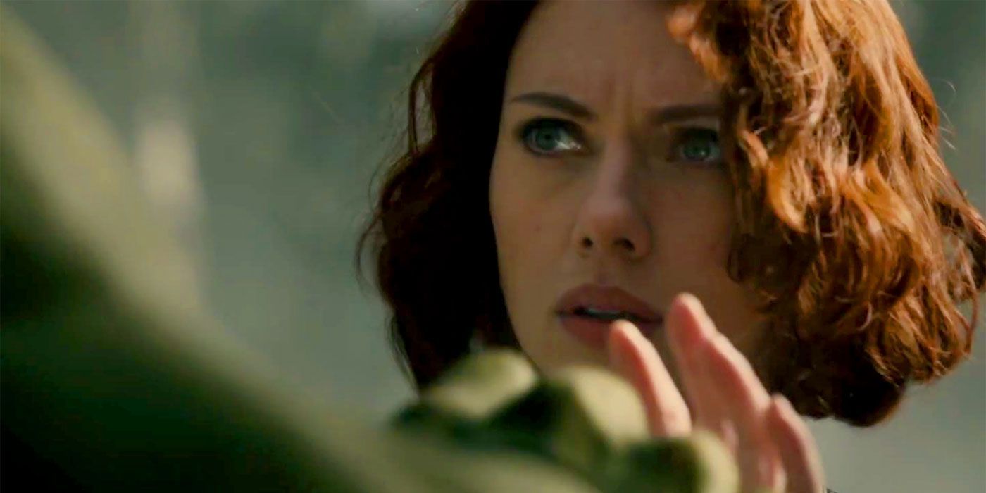 Black Widow calms and quiets Hulk in Avengers: Age of Ultron.