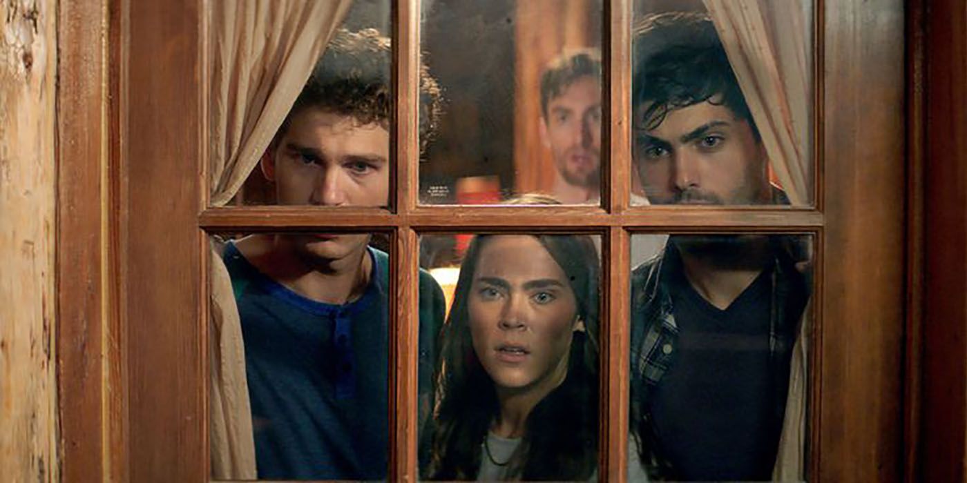 Friends look out of the window in Cabin Fever
