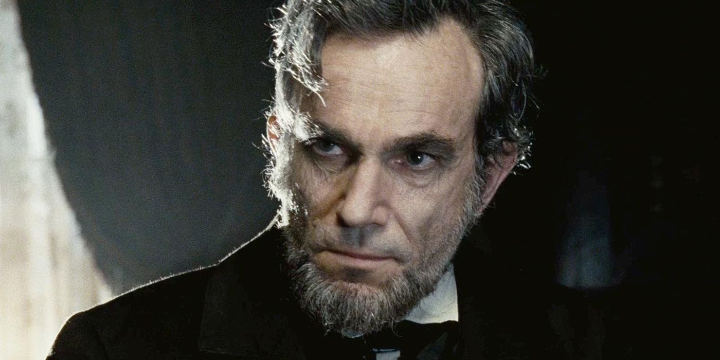 Daniel Day-Lewis as Abraham Lincoln with serious expression in Lincoln