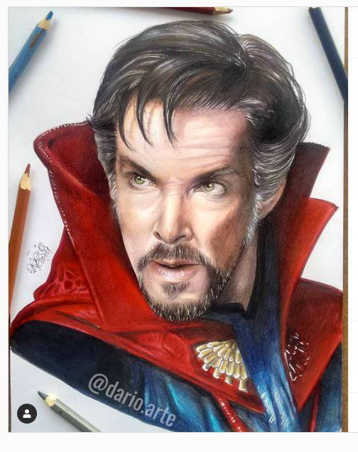 doctor strange fan art realistic plastic drwaing