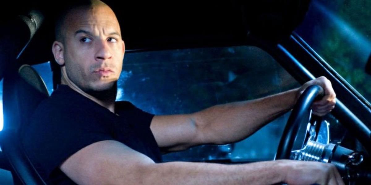 Dominic Toretto shifts the gears of his car