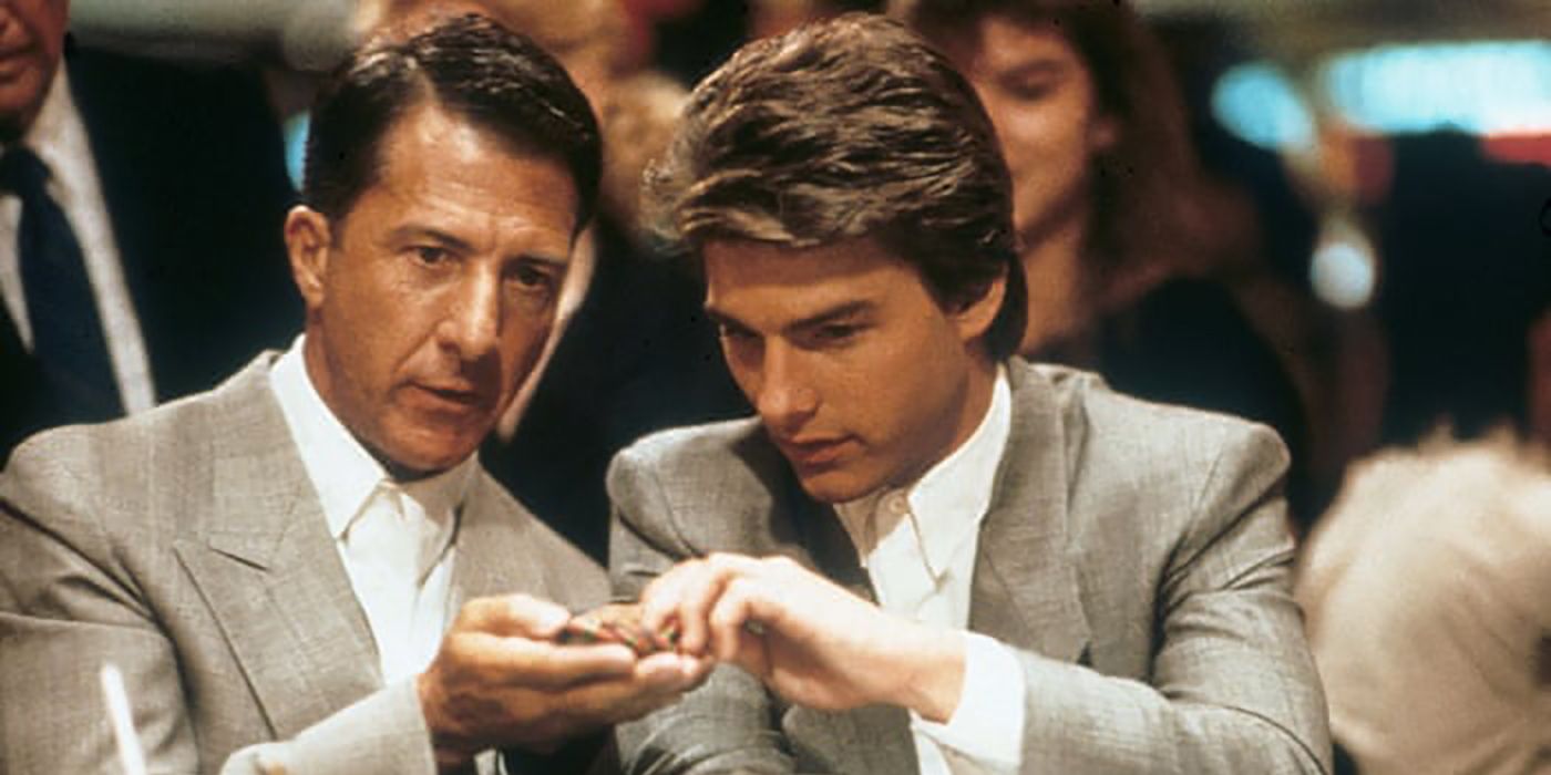 Dustin Hoffman and Tom Cruise at casino tables in Rain Man