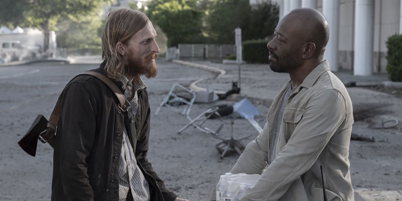 Morgan talking to Dwight on Fear the Walking Dead.