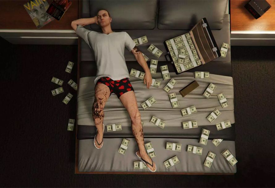 money on a bed in grand theft auto 
