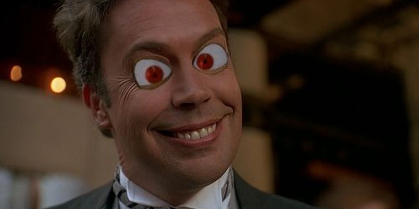 Tim Curry with cartoon eyes