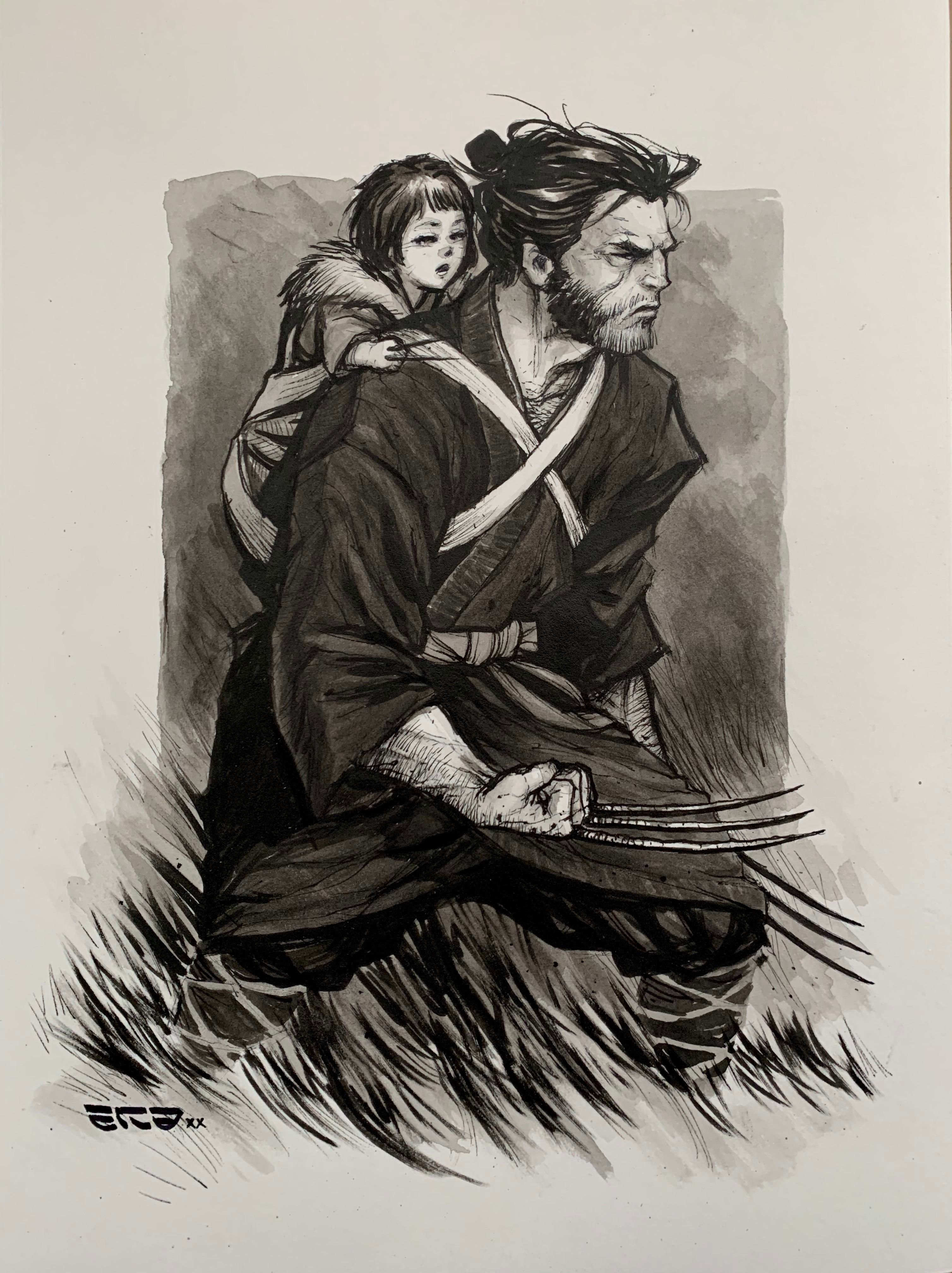 lone wolf and cub wolverine fanart