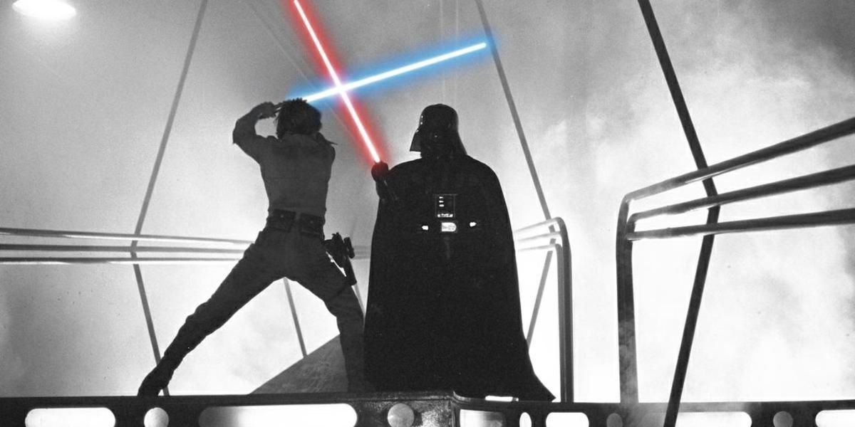 Star Wars lightsaber duel