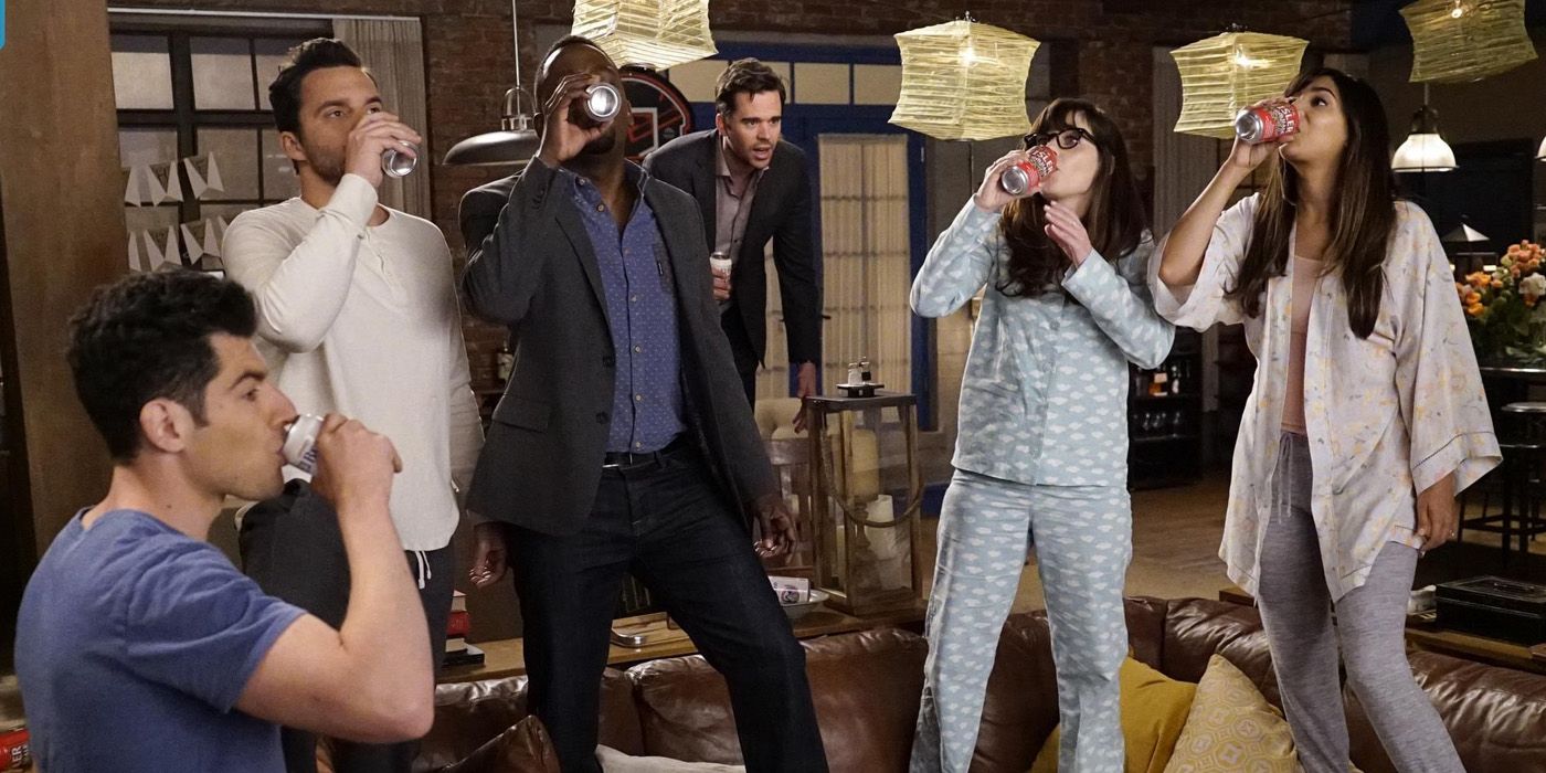 The gang plays True American with Sam the night before Schmidt and Cece's wedding in NEw Girl