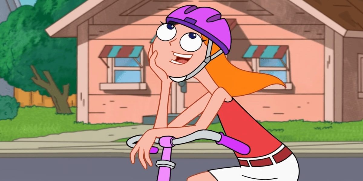 Candace daydreaming while riding her bike