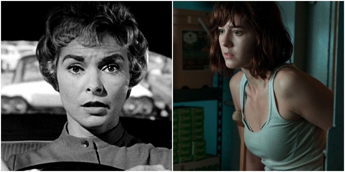 Janet Leigh in Psycho and Mary Elizabeth Winstead in 10 Cloverfield Lane