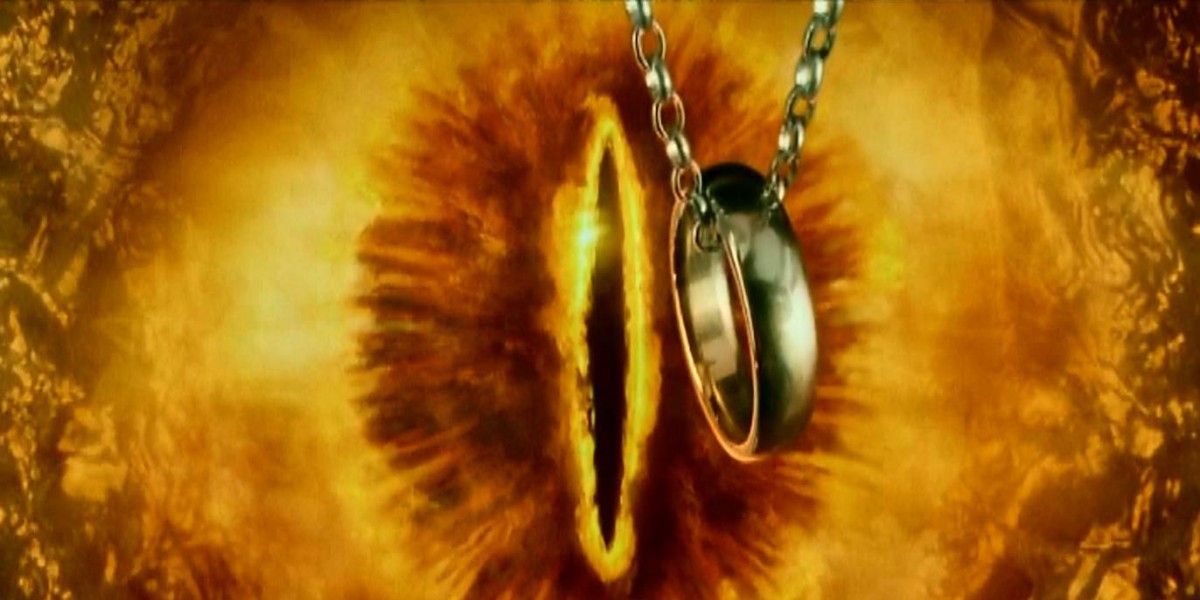 The ring hanging over Sauron's fiery eye