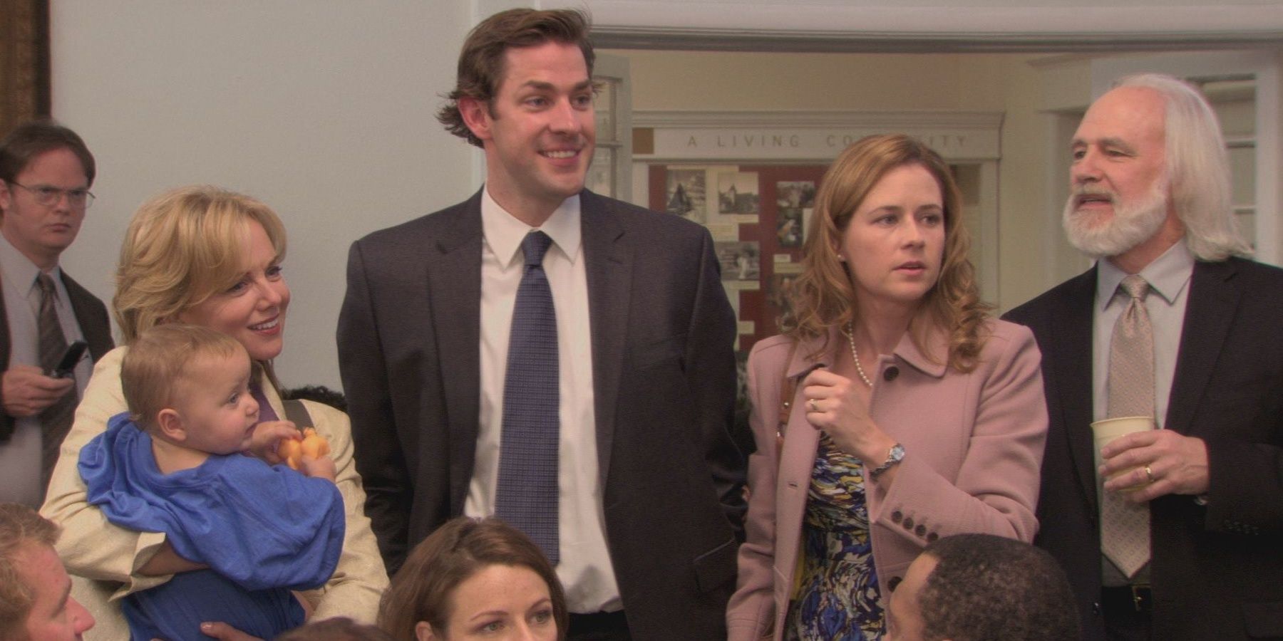 Jim, Pam and their family at the christening in The Office