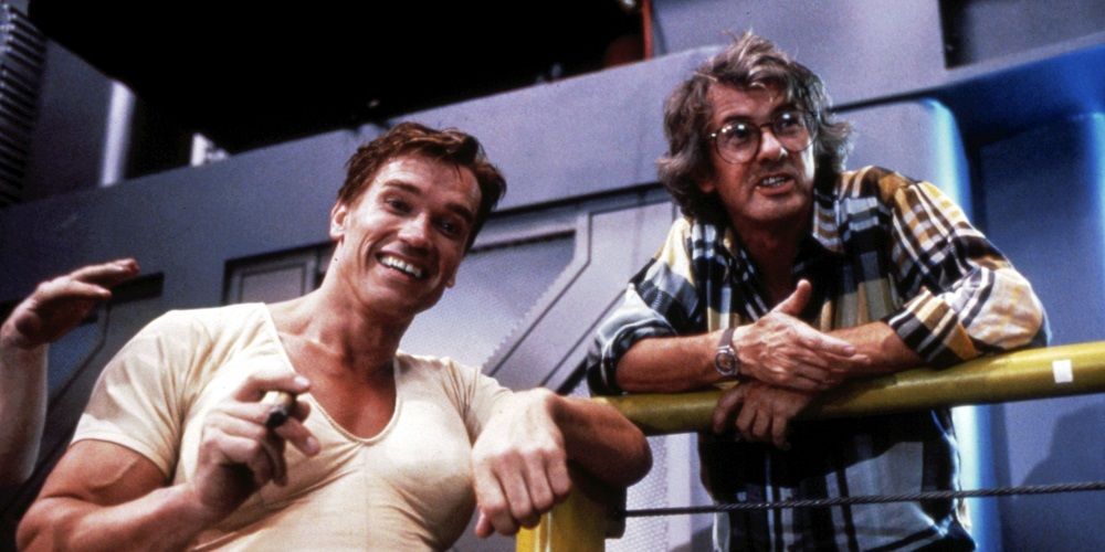 Paul Verhoeven and Arnold Schwarzenegger in Total Recall