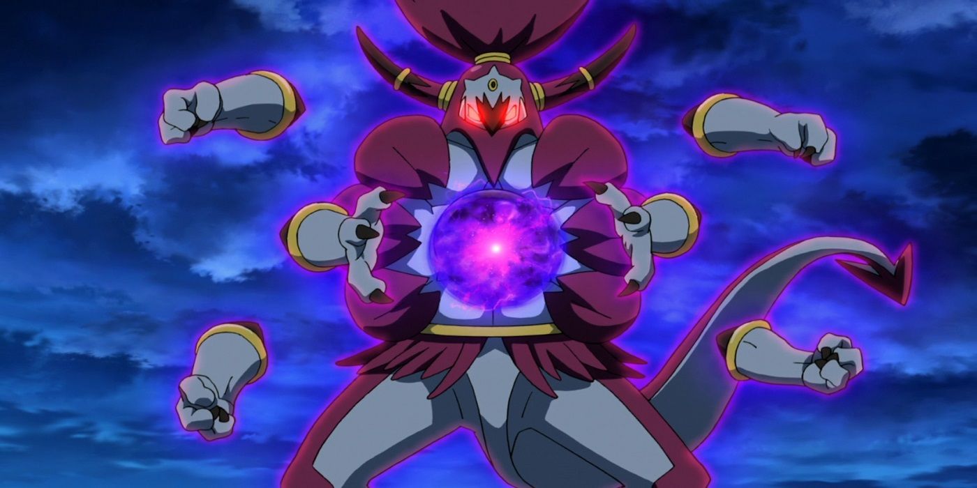 Hoopa Unbound using its powers in the Pokémon movie