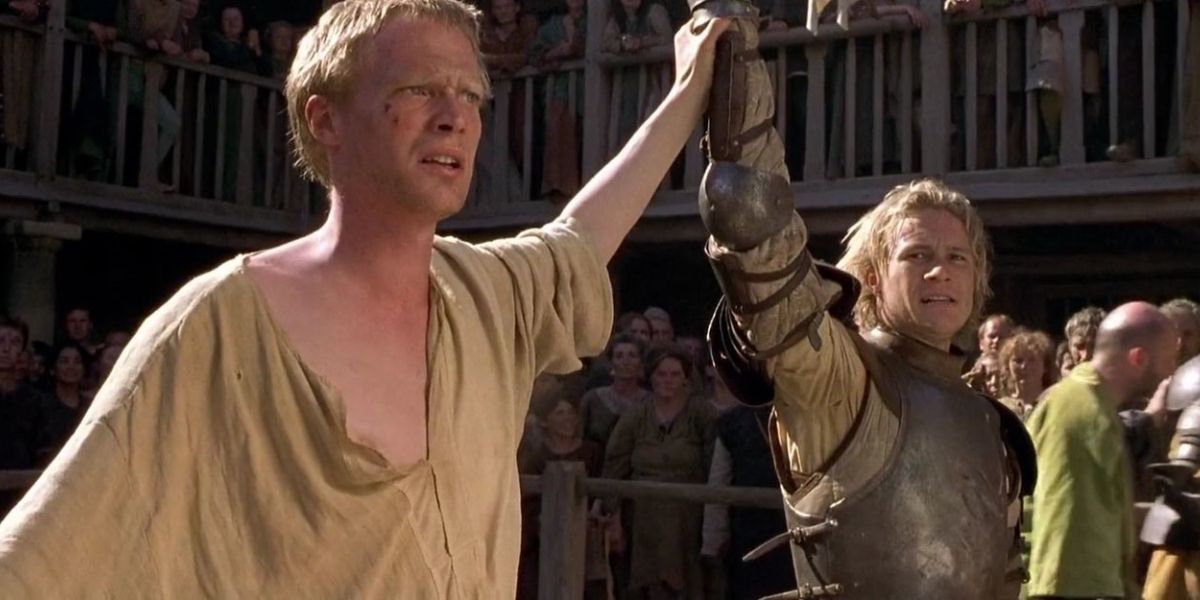 Paul Bettany and Heath Ledger in A Knight's Tale
