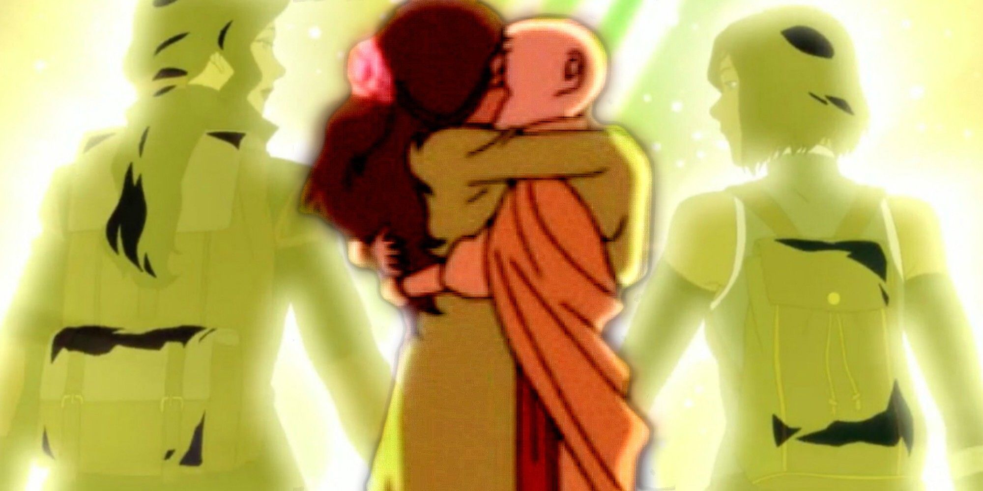 Aang and Katara in Avatar The Last Airbender and Korra and Asami in The Legend of Korra