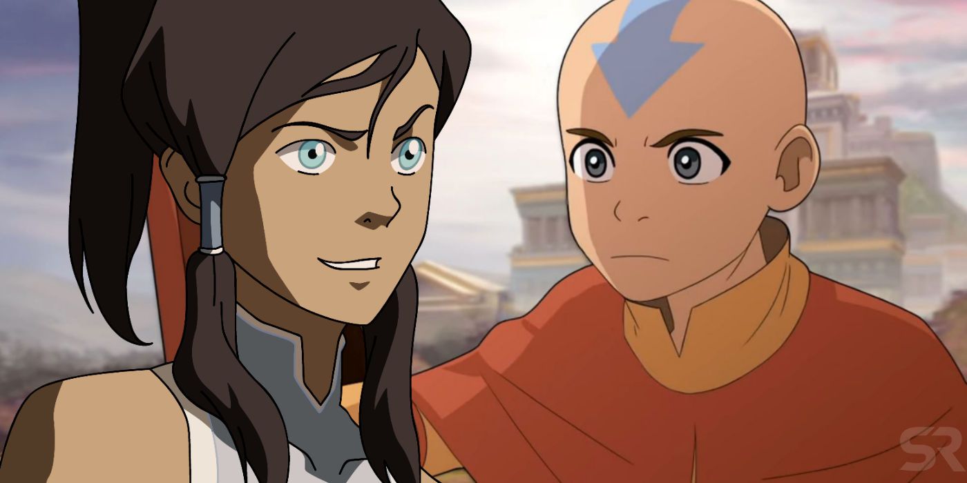 Aang and Korra in Avatar