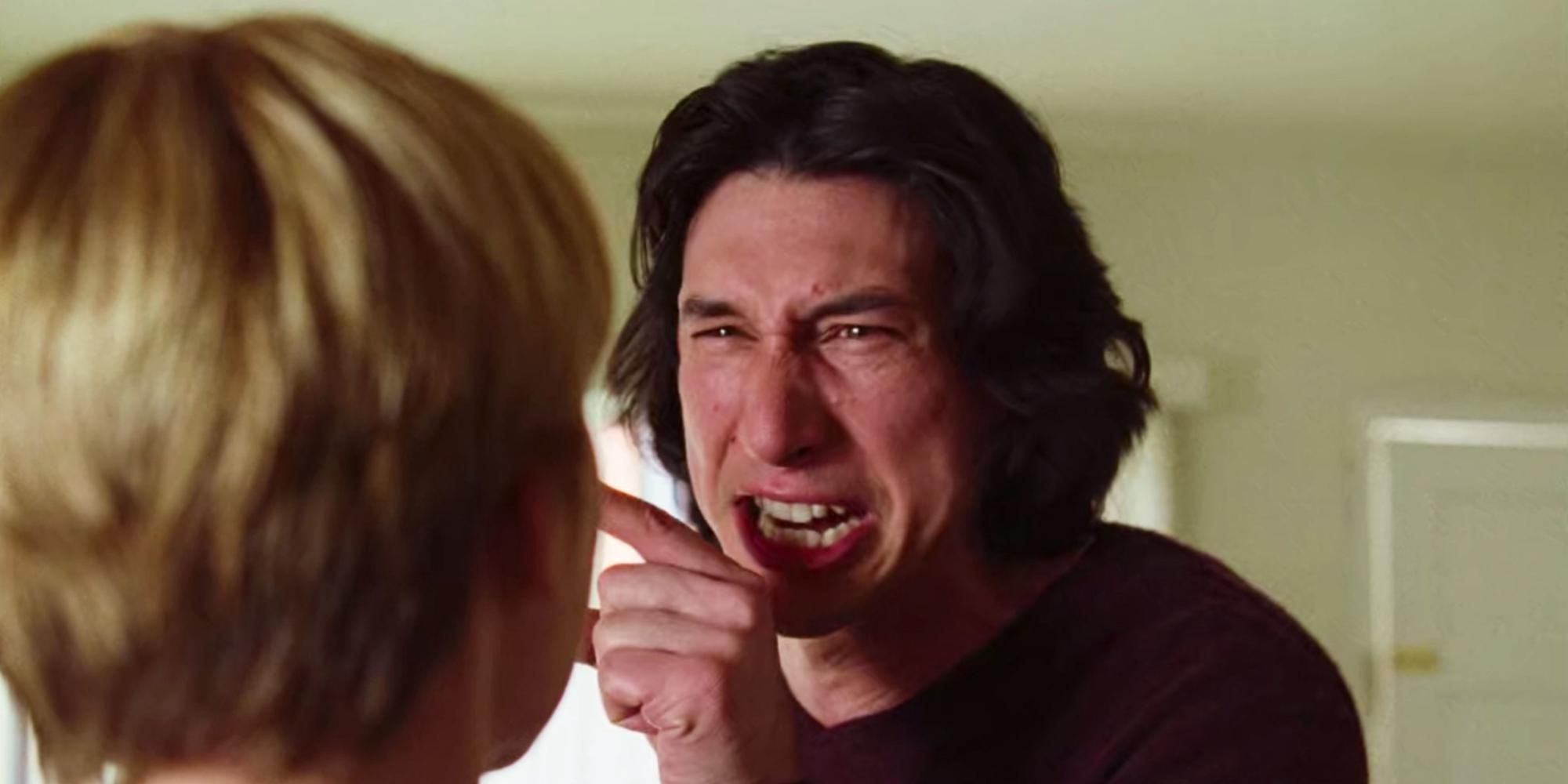 Adam Driver yelling in Marriage Story