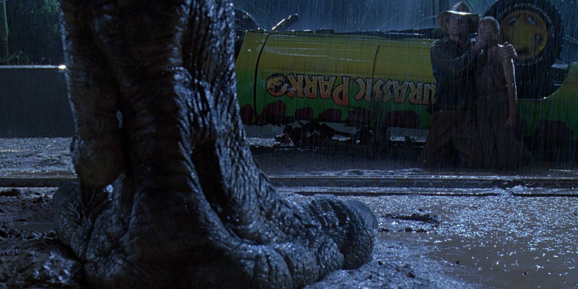 The foot of the T. rex in Jurassic Park