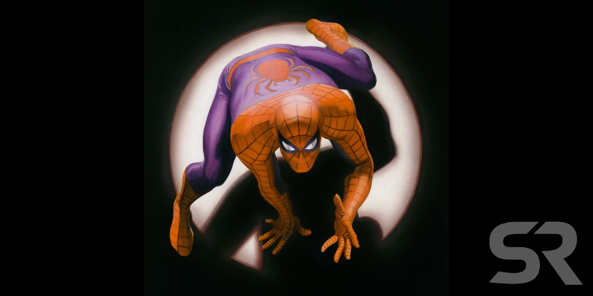 Alex Ross Spiderman orange and purple