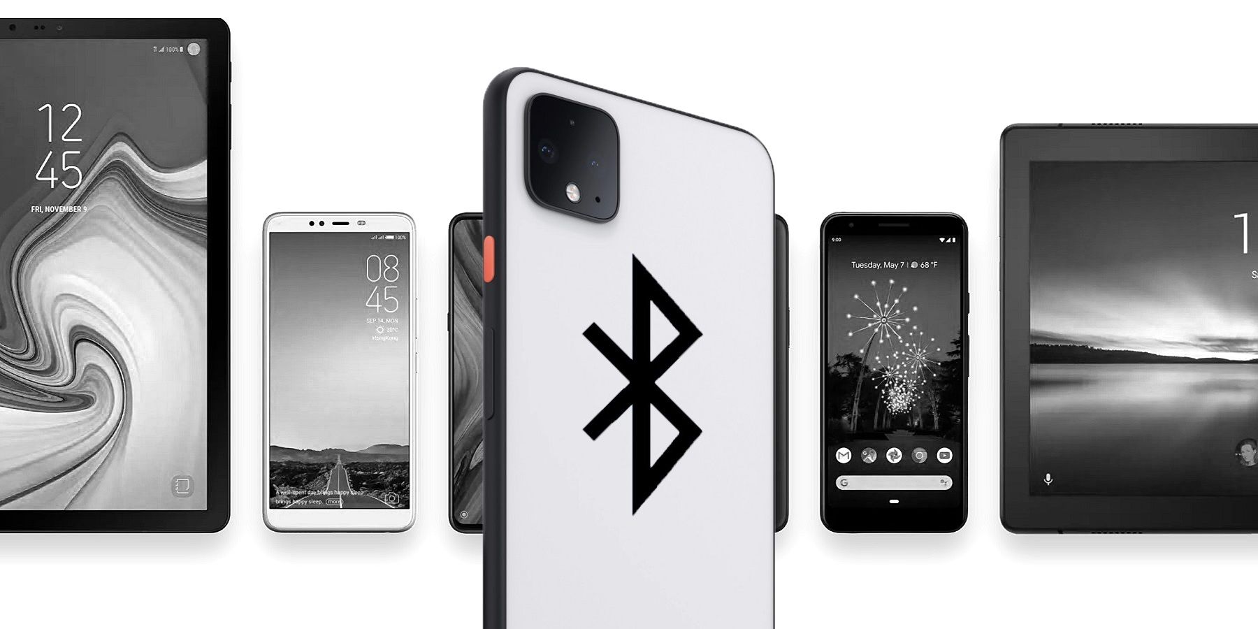 Android devices with Bluetooth symbol