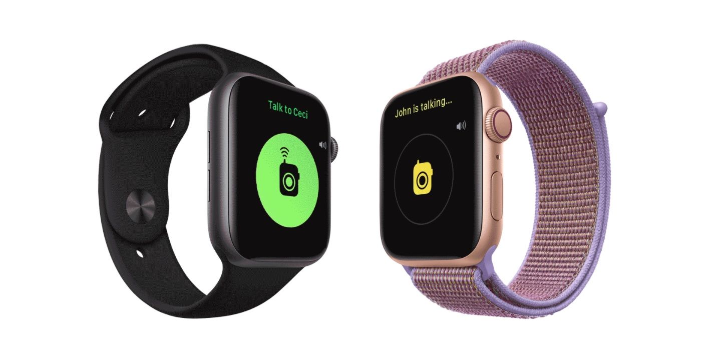 Two Apple Watches with the Walkie-Talkie app enabled