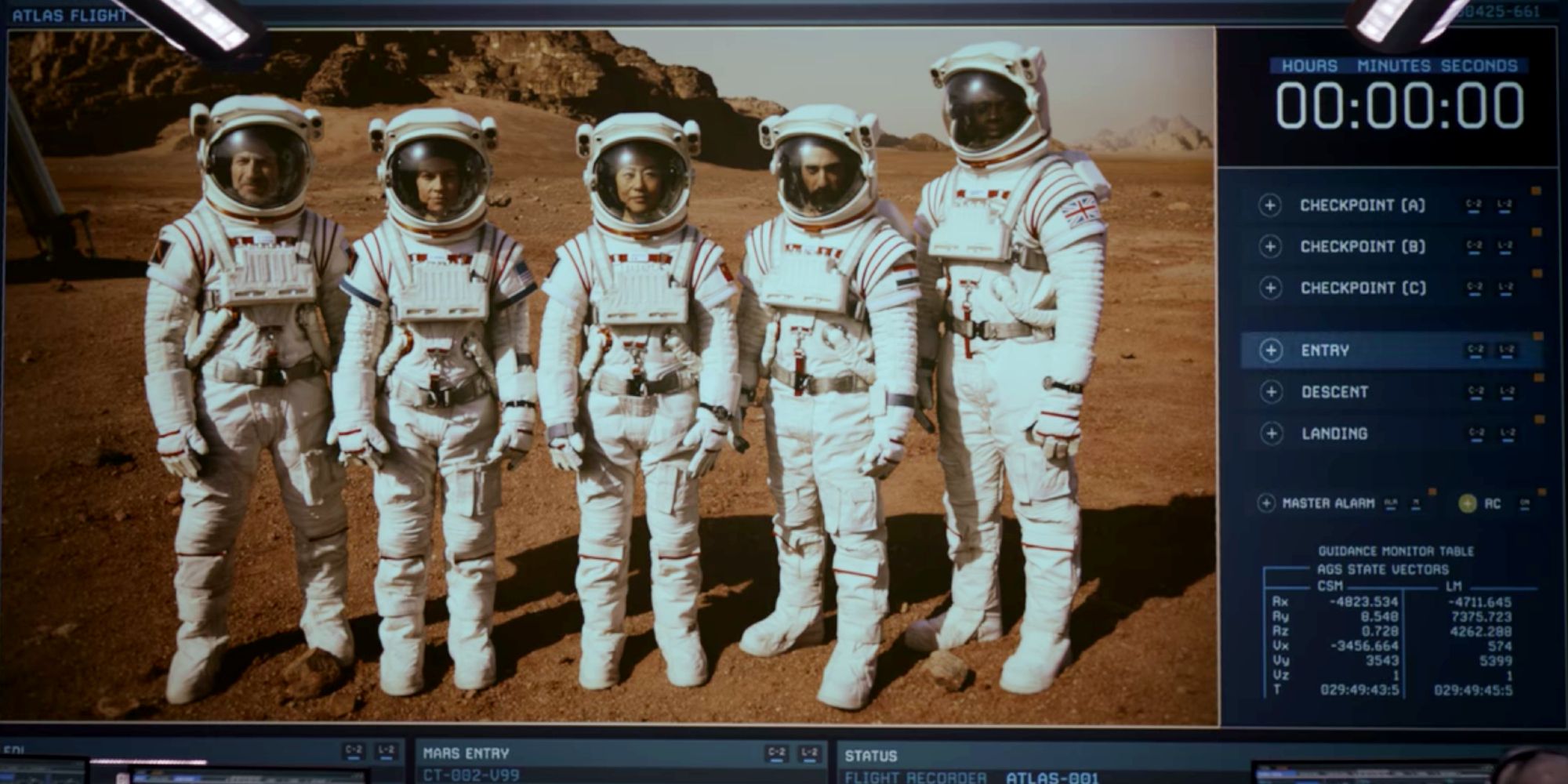 Away Netflix: Photo of the Atlas crew on Mars.