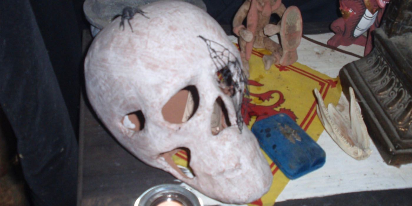 A skull in the Warren occult museum