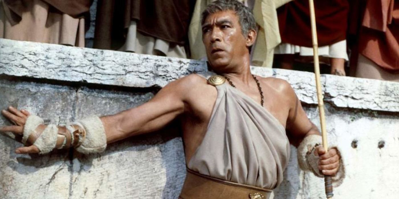 Anthony Quinn fighting as a gladiator in Barabbas