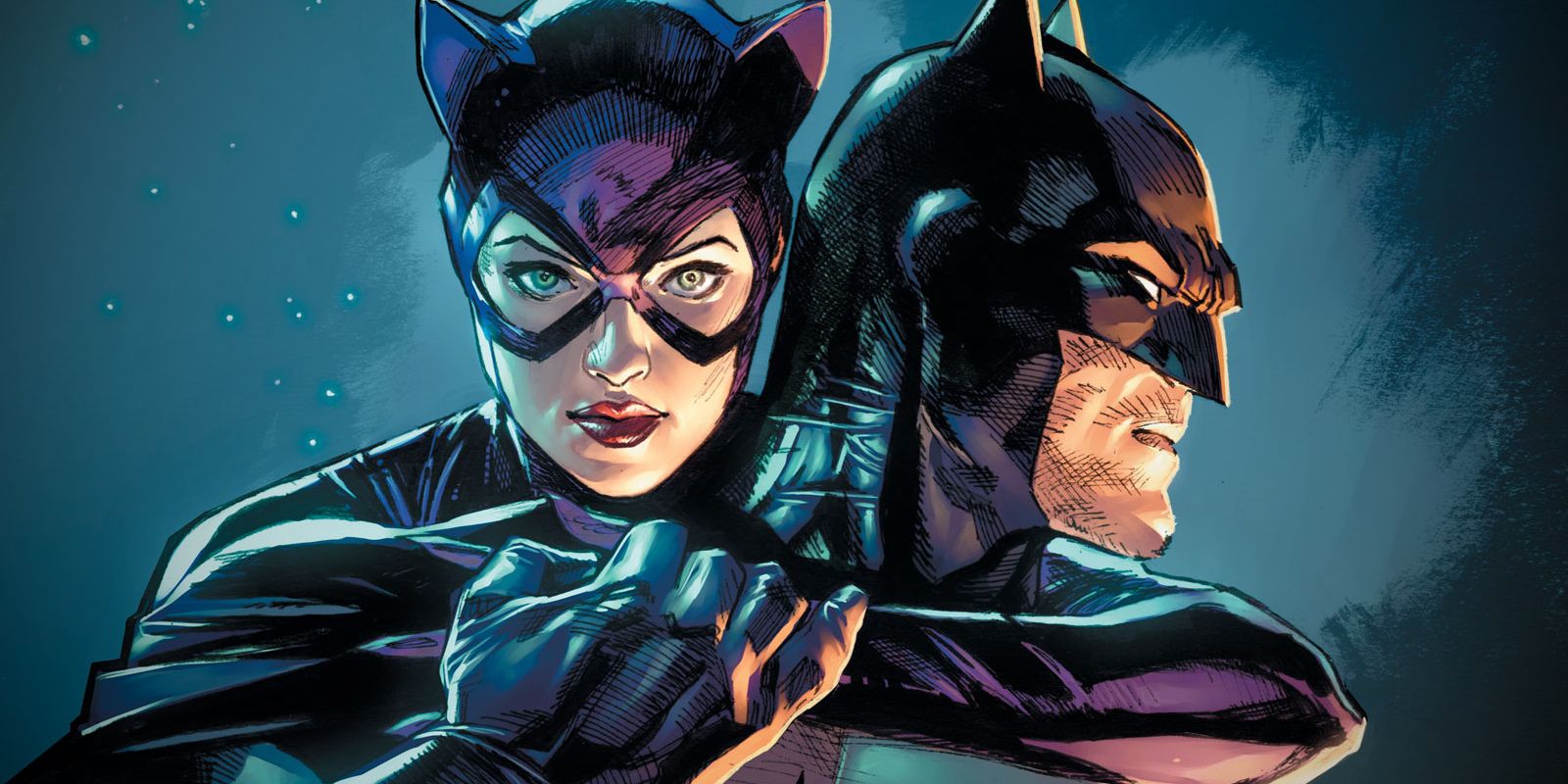 Batman Catwoman DC Comic Art