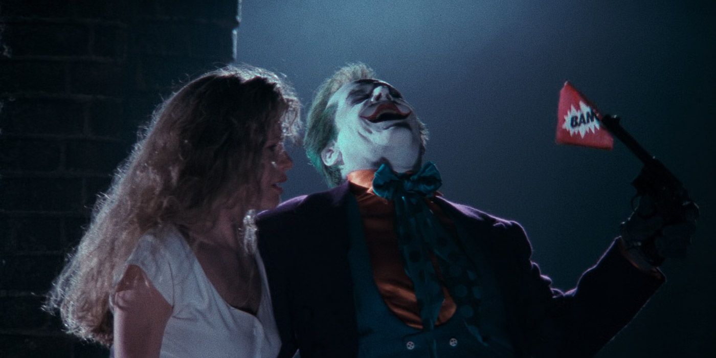 The Joker pulling a prank on Vicki Vale in Batman