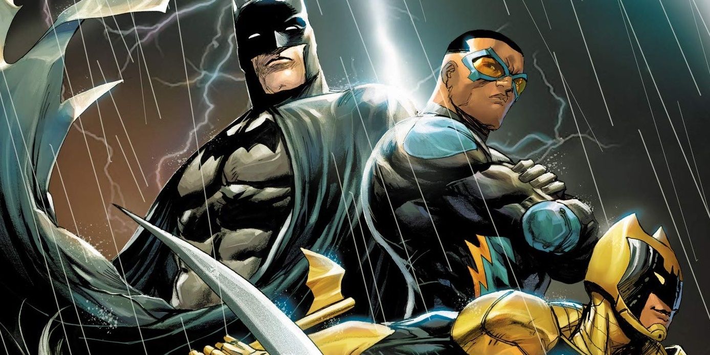 Batman and The Signal leading the Outsiders in the comics.