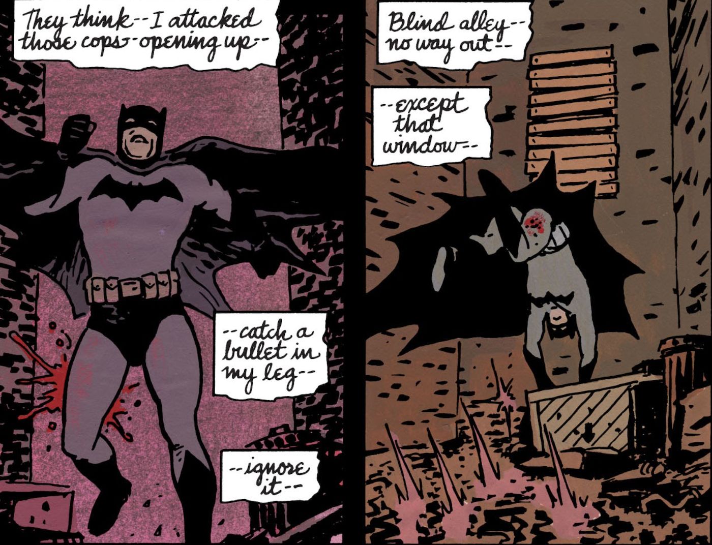 Batman in the Batman Year One Comic