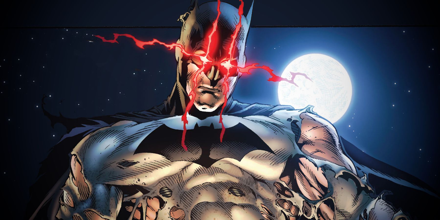 Batman with Superman Power Glowing Eyes