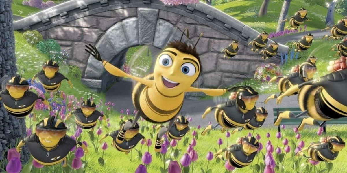 Bees flying everywhere from Dreamwork's Bee Movie