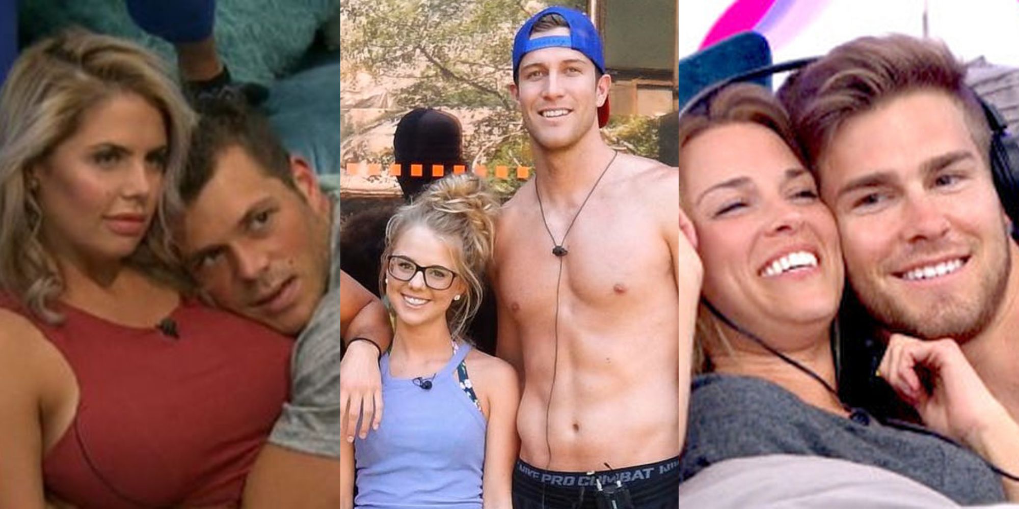 Split image showing couples from Big Brother