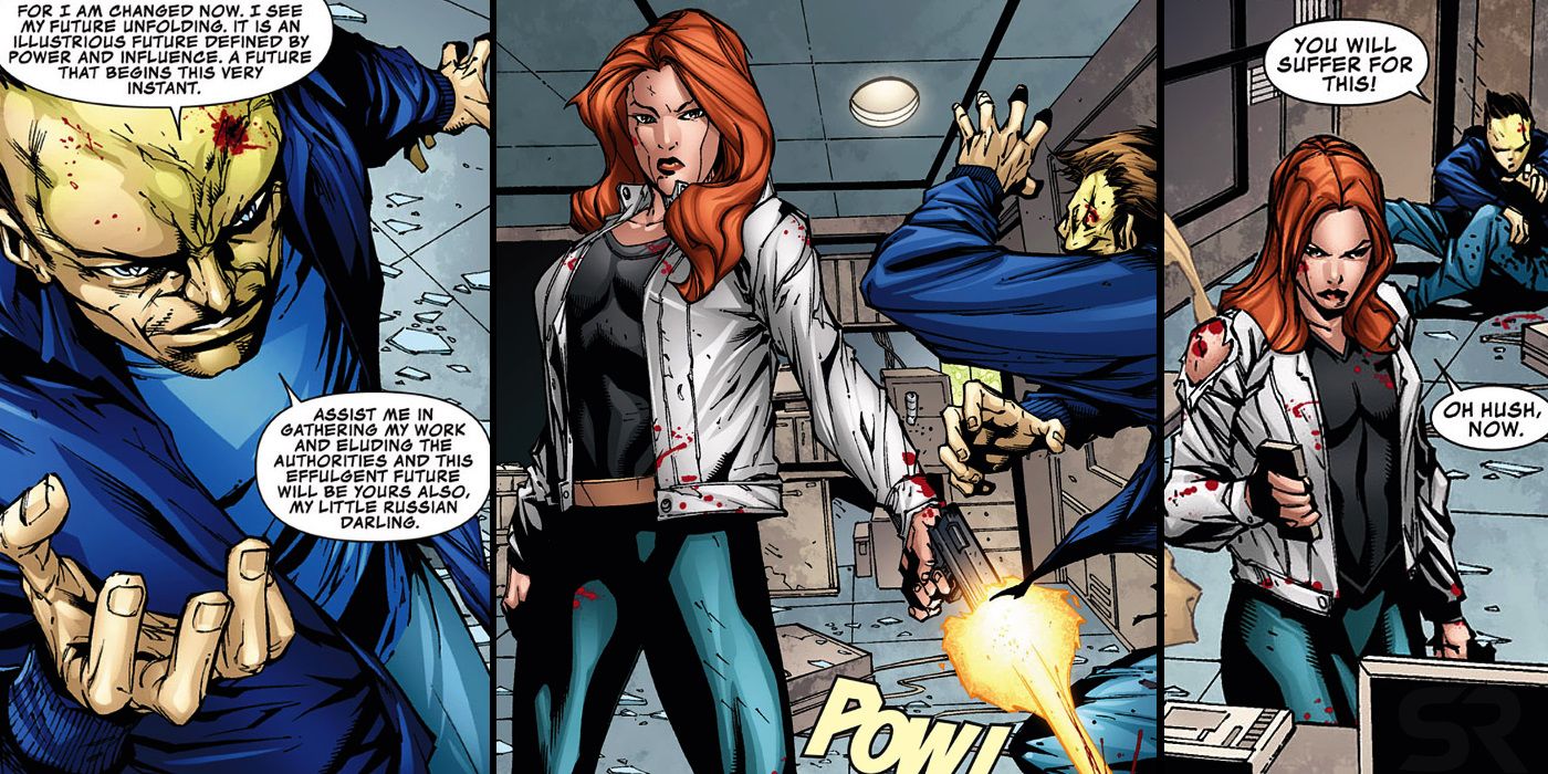 Black Widow Shoots The Leader Incredible Hulk