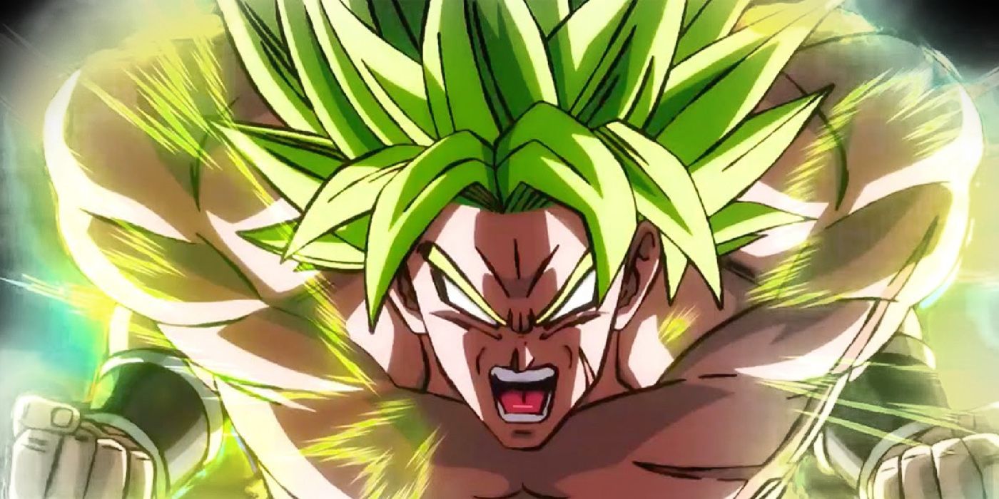 Broly powered up in Dragon Ball.